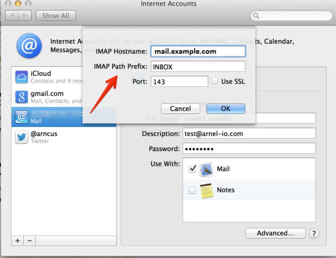 what port to use for email on mac